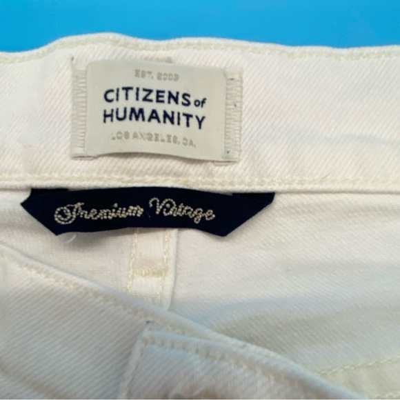 Citizens Of Humanity Distressed Racer White Jeans Size 25 - Picture 8 of 11